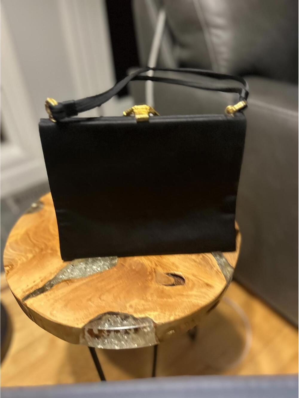 Vintage Koret Silk Handbag with Gold Accents - Picture 3 of 9